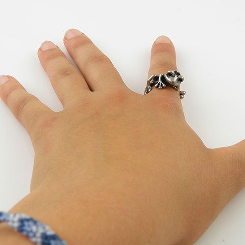 Animal Wrap Ring - Tree Frog - White Bronze - Adjustable Ring - keja jewelry - Keja Designs Jewelry