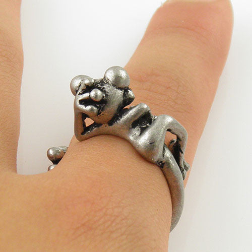 Animal Wrap Ring - Tree Frog - White Bronze - Adjustable Ring - keja jewelry - Keja Designs Jewelry