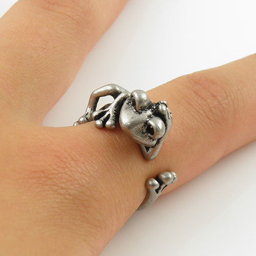 Animal Wrap Ring - Tree Frog - White Bronze - Adjustable Ring - keja jewelry - Keja Designs Jewelry