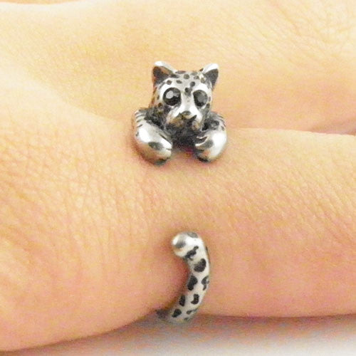 Animal Wrap Ring - Leopard - White Bronze - Adjustable Ring - keja jewelry - Keja Designs Jewelry