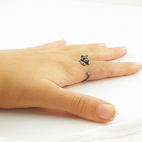 Animal Wrap Ring - Leopard - White Bronze - Adjustable Ring - keja jewelry - Keja Designs Jewelry