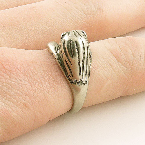 Animal Wrap Ring - Lion - White Bronze - Adjustable Ring - keja jewelry - Keja Designs Jewelry