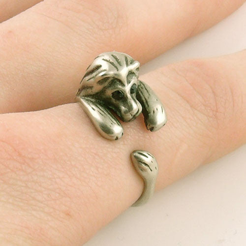 Animal Wrap Ring - Lion - White Bronze - Adjustable Ring - keja jewelry - Keja Designs Jewelry