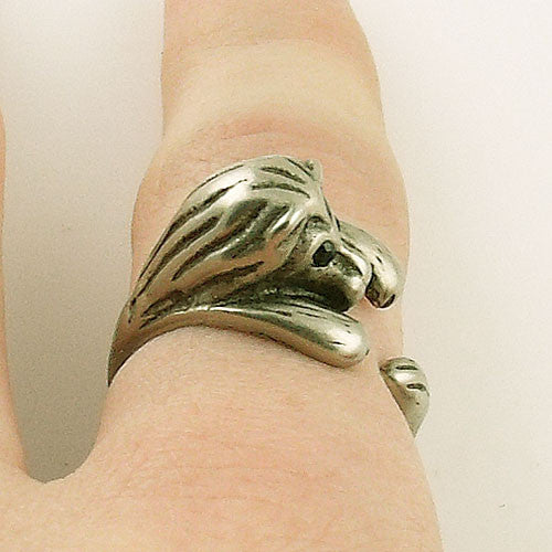 Animal Wrap Ring - Lion - White Bronze - Adjustable Ring - keja jewelry - Keja Designs Jewelry