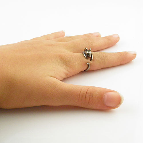 Animal Wrap Ring - Mouse - White Bronze - Adjustable Ring - Keja Jewelry - Keja Designs Jewelry