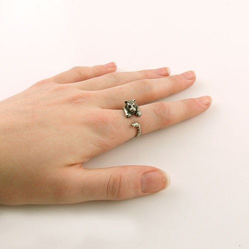 Animal Wrap Ring - Tiger - White Bronze - Adjustable Ring - keja jewelry - Keja Designs Jewelry