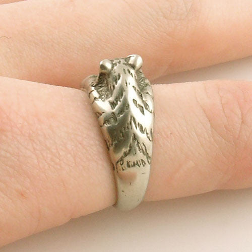 Animal Wrap Ring - Tiger - White Bronze - Adjustable Ring - keja jewelry - Keja Designs Jewelry