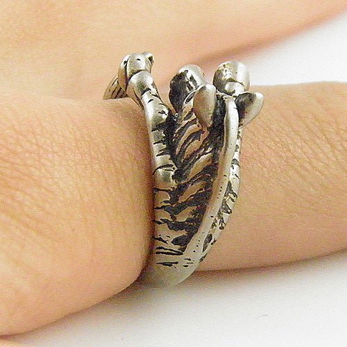 Animal Wrap Ring - Zebra - White Bronze - Adjustable Ring - keja jewelry - Keja Designs Jewelry