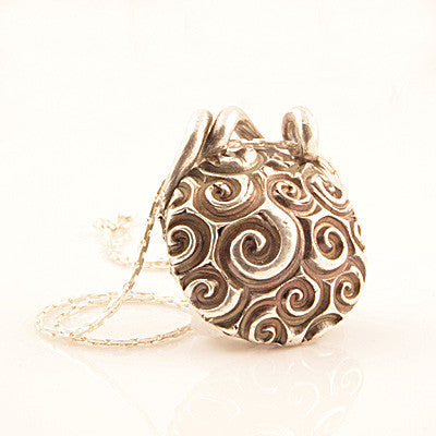 Spiral &amp; Threads Two Sided Pure Silver Pendant - Keja Designs Jewelry