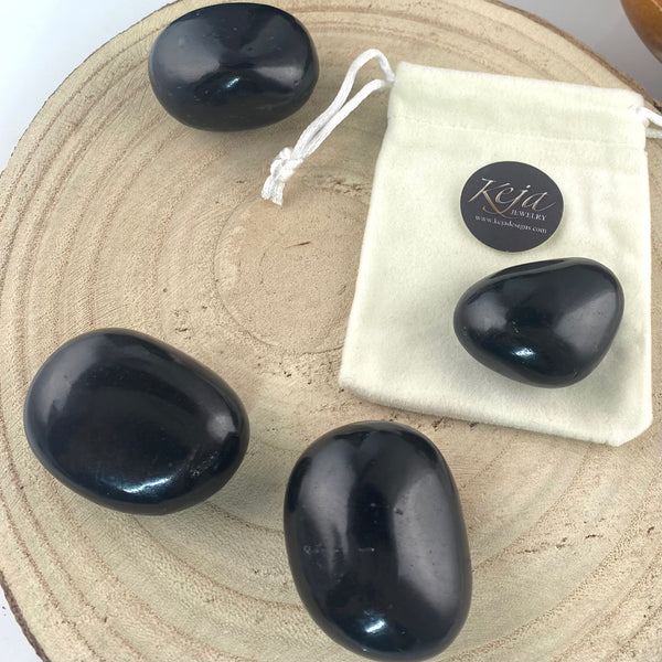 Obsidian Polished Chunk Stones, Choose Quantity, Obsidian Polished Crystal for Décor or Crystal Grids - Keja Designs Jewelry