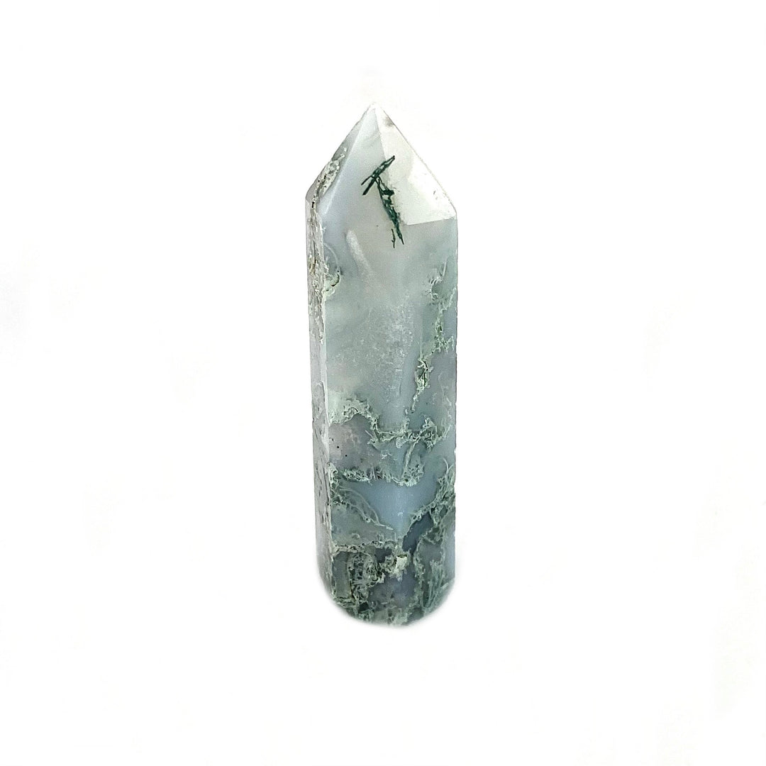 Natural Moss Agate Crystal Tower Obelisks, Healing Crystals, miss Agate for Décor - Keja Designs Jewelry
