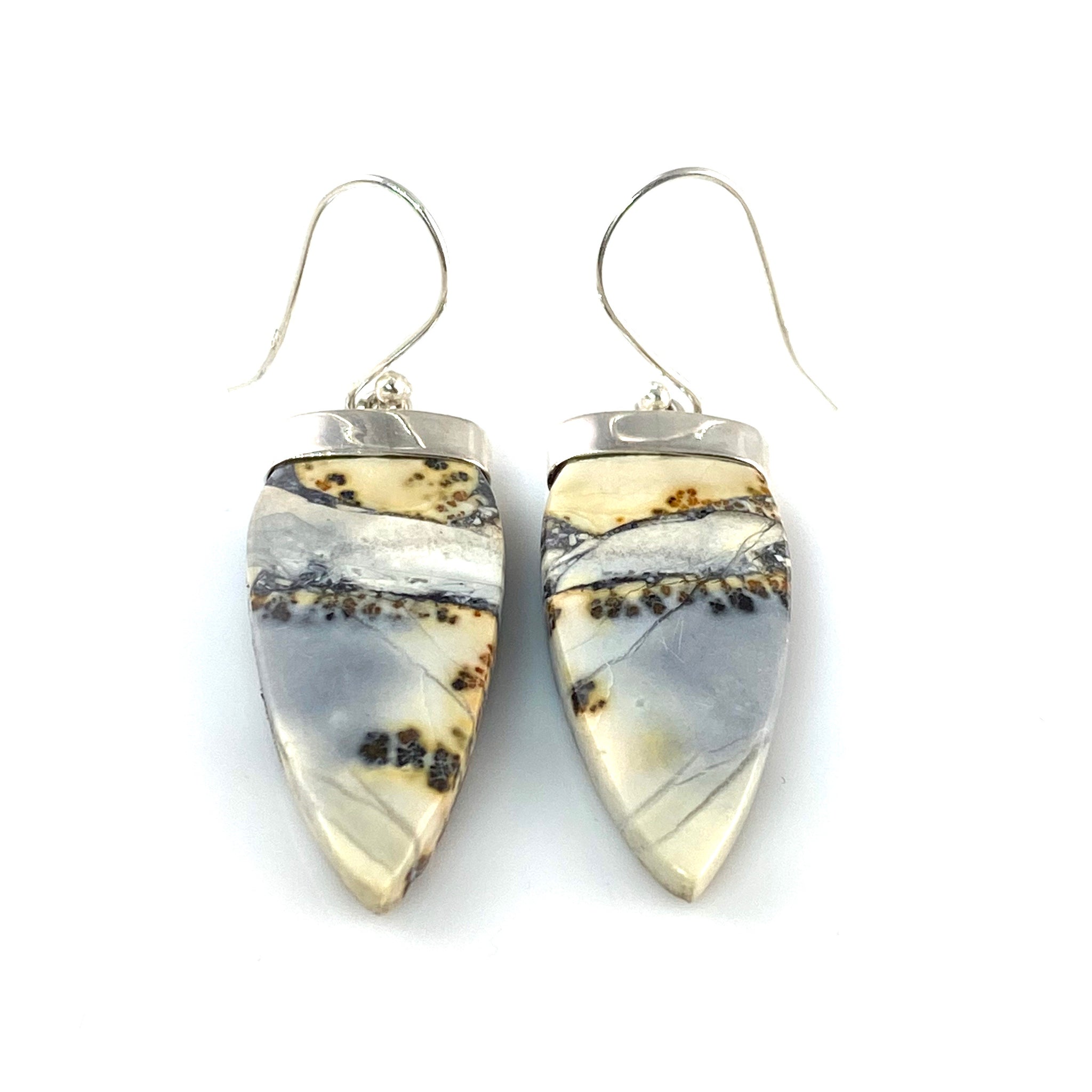 Maligano Jasper Sterling Silver Point Earrings - Keja Designs Jewelry