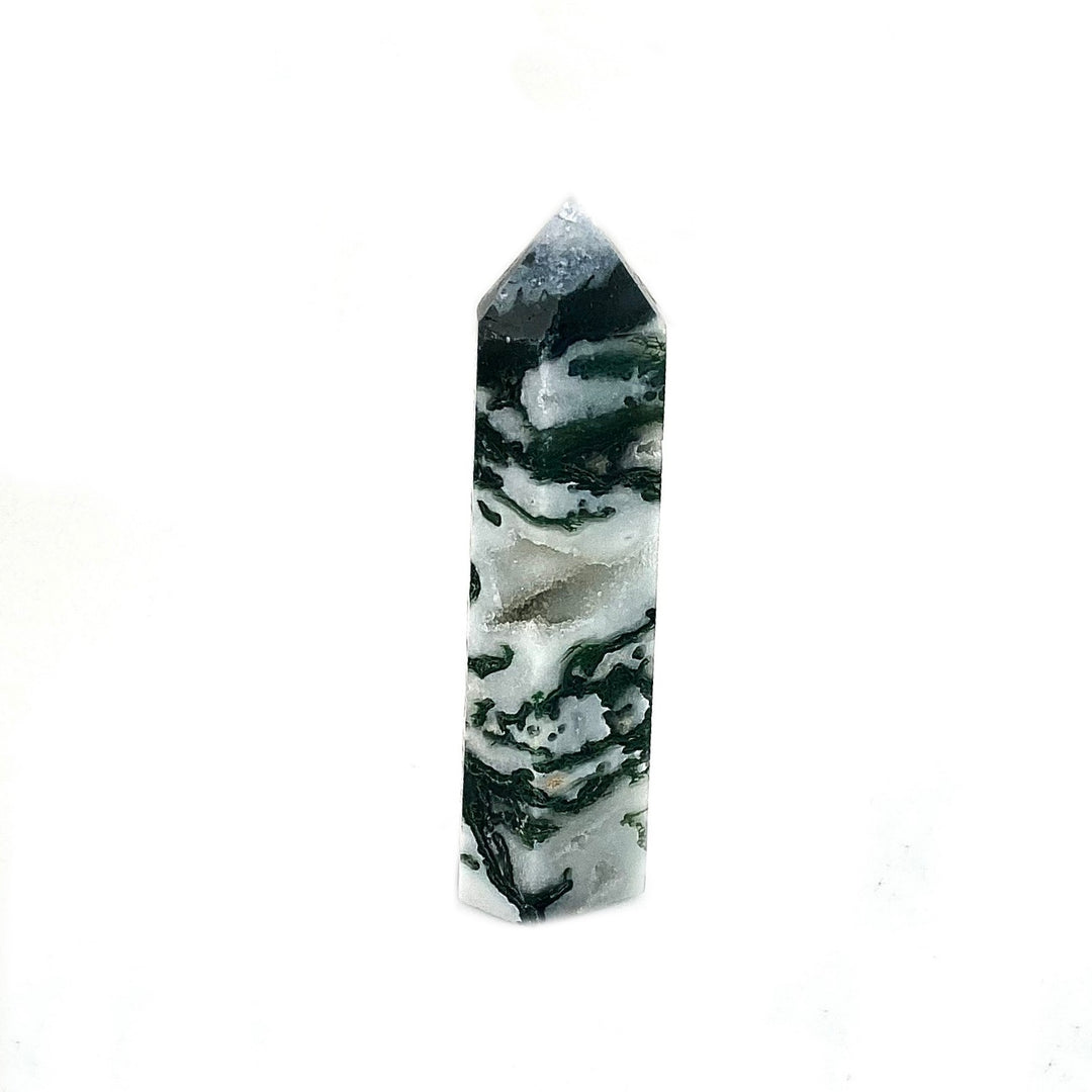 Natural Moss Agate Crystal Tower Obelisks, Healing Crystals, miss Agate for Décor - Keja Designs Jewelry