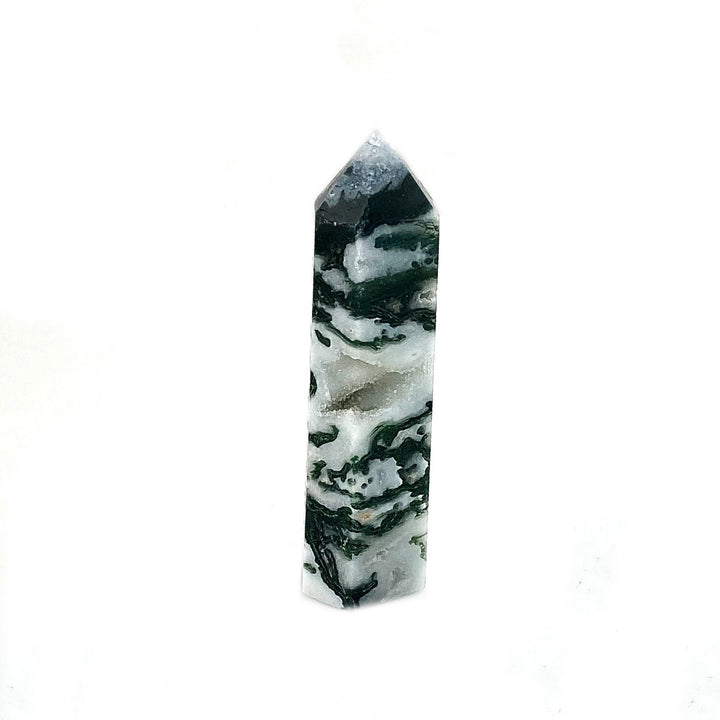 Natural Moss Agate Crystal Tower Obelisks, Healing Crystals, miss Agate for Décor - Keja Designs Jewelry