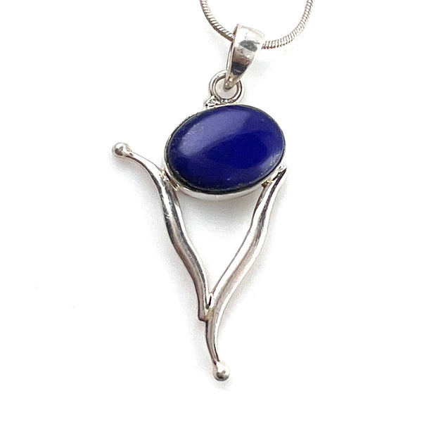 Lapis Sterling Silver Vortex Pendant - Keja Designs Jewelry