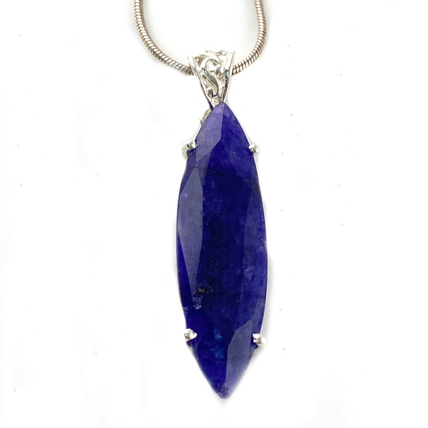 Sapphire Sterling Silver Pendant - Keja Designs Jewelry