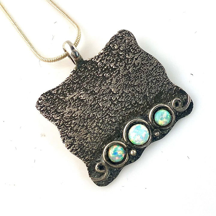 Fire Opal Sterling Silver Whimsical Pendant - Keja Designs Jewelry
