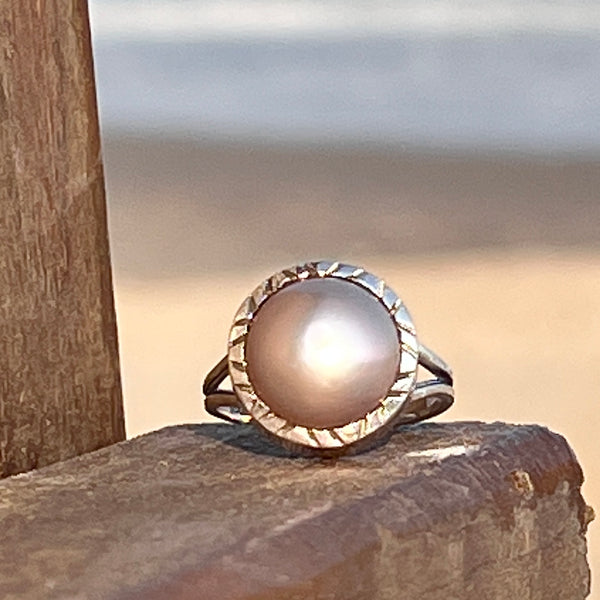Pink Pearl Sterling Silver Ring - Keja Designs Jewelry