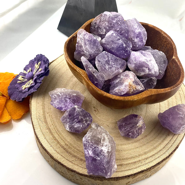 Amethyst Rough Chunk Stones, Choose Quantity, Raw Amethyst for Décor or Crystal Grids - Keja Designs Jewelry