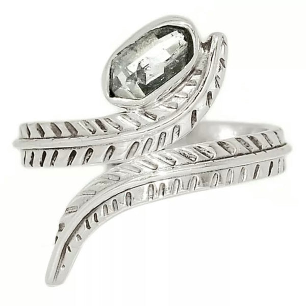 Herkimer Diamond Sterling Silver Adjustable Wrap Ring - Keja Designs Jewelry