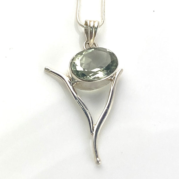Prasiolite Sterling Silver Vortex Pendant - Keja Designs Jewelry