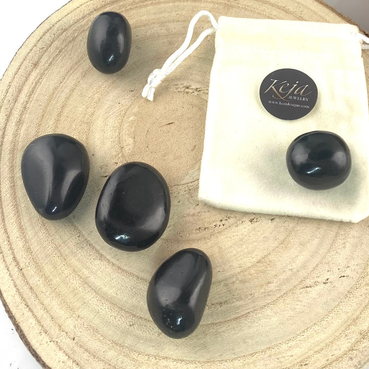 Obsidian Polished Chunk Stones, Choose Quantity, Obsidian Polished Crystal for Décor or Crystal Grids - Keja Designs Jewelry