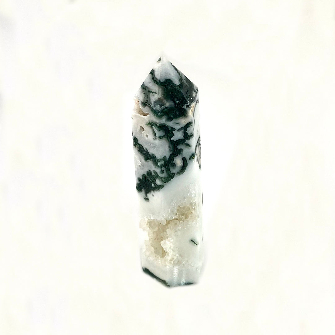 Natural Moss Agate Crystal Tower Obelisks, Healing Crystals, miss Agate for Décor - Keja Designs Jewelry