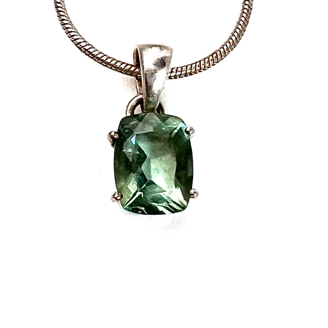 Belgian Fluorite Sterling Silver Pendant - Keja Designs Jewelry