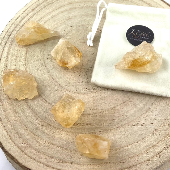 Citrine Rough Chunk Stones, Choose Quantity, Choose Size, Raw Citrine for Décor or Crystal Grids - Keja Designs Jewelry