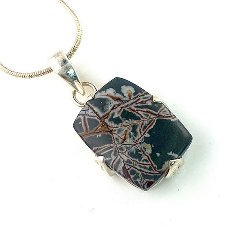 Maligano Jasper Sterling Silver Prong Set Pendant - Keja Designs Jewelry