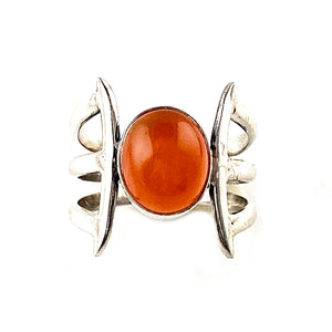 Carnelian Sterling Silver Oval Ring - Keja Designs Jewelry