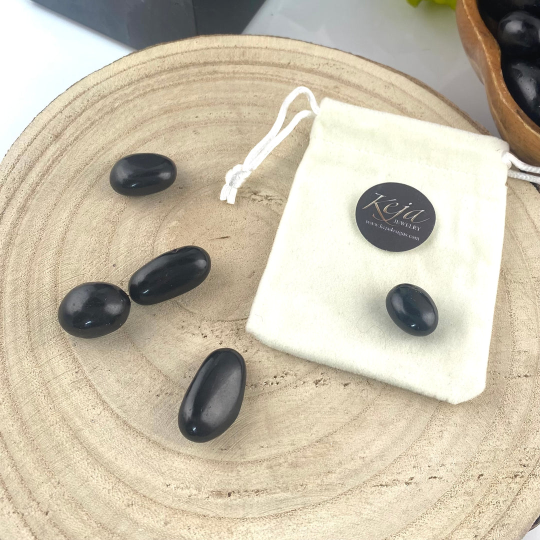Obsidian Polished Chunk Stones, Choose Quantity, Obsidian Polished Crystal for Décor or Crystal Grids - Keja Designs Jewelry