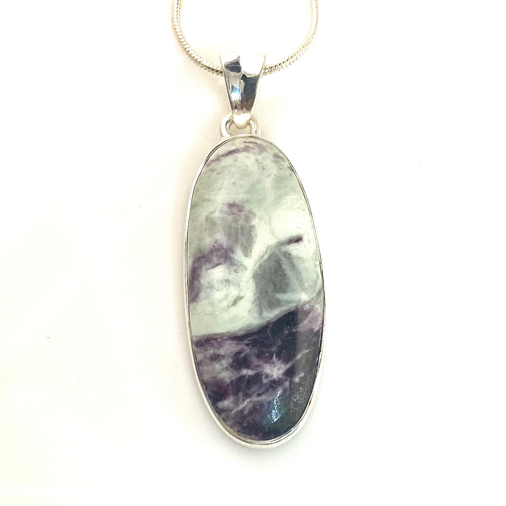 Kammererite Sterling Silver Oval Pendant - Keja Designs Jewelry