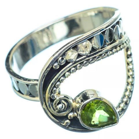 Peridot Adjustable Sterling Silver Paisley Ring - Keja Designs Jewelry