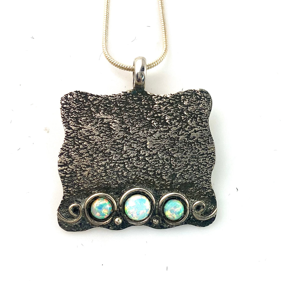 Fire Opal Sterling Silver Whimsical Pendant - Keja Designs Jewelry