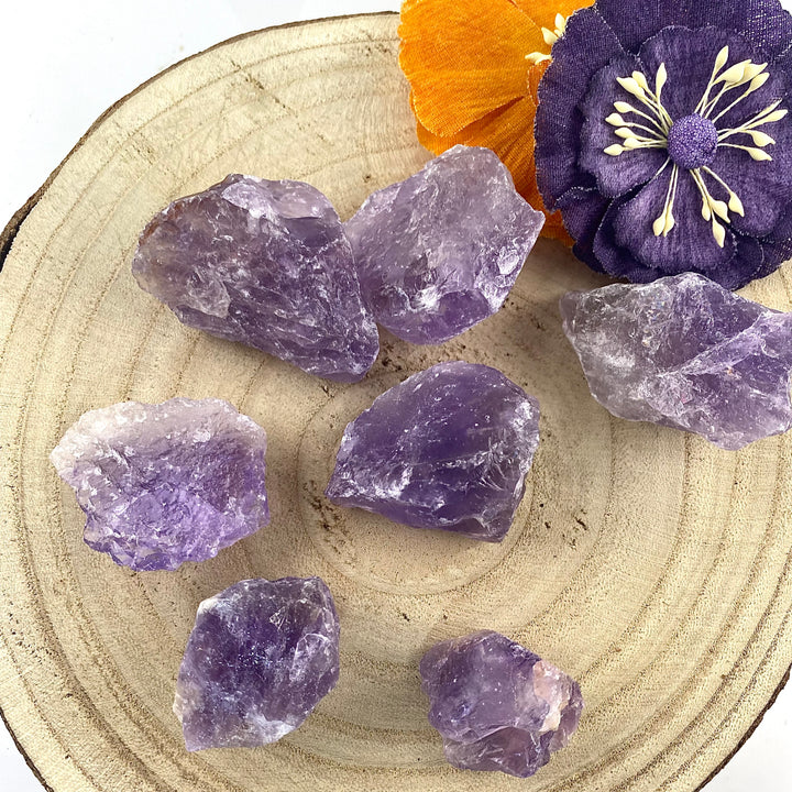 Amethyst Rough Chunk Stones, Choose Quantity, Raw Amethyst for Décor or Crystal Grids - Keja Designs Jewelry