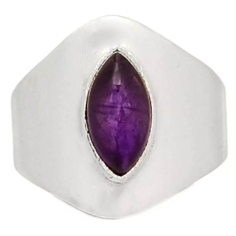 Amethyst Marquise Sterling Silver Ring - Keja Designs Jewelry