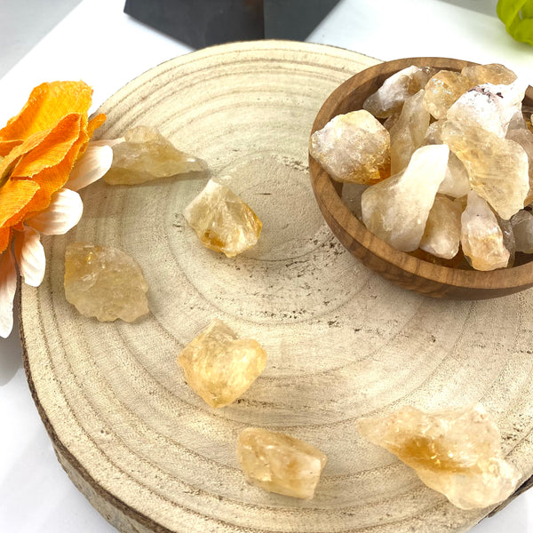 Citrine Rough Chunk Stones, Choose Quantity, Choose Size, Raw Citrine for Décor or Crystal Grids - Keja Designs Jewelry