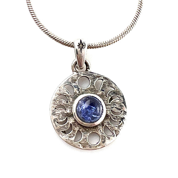 Tanzanite Phases of the Moon Sterling Silver Pendant - Keja Designs Jewelry