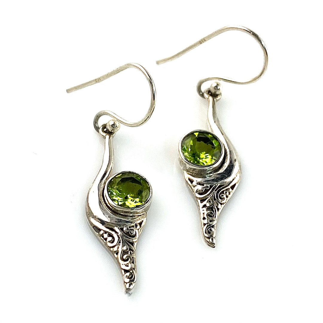 Peridot Sterling Silver Paisley Drop Earrings - Keja Designs Jewelry