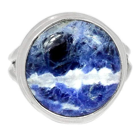 Sodalite Sterling Silver Round Ring - Keja Designs Jewelry