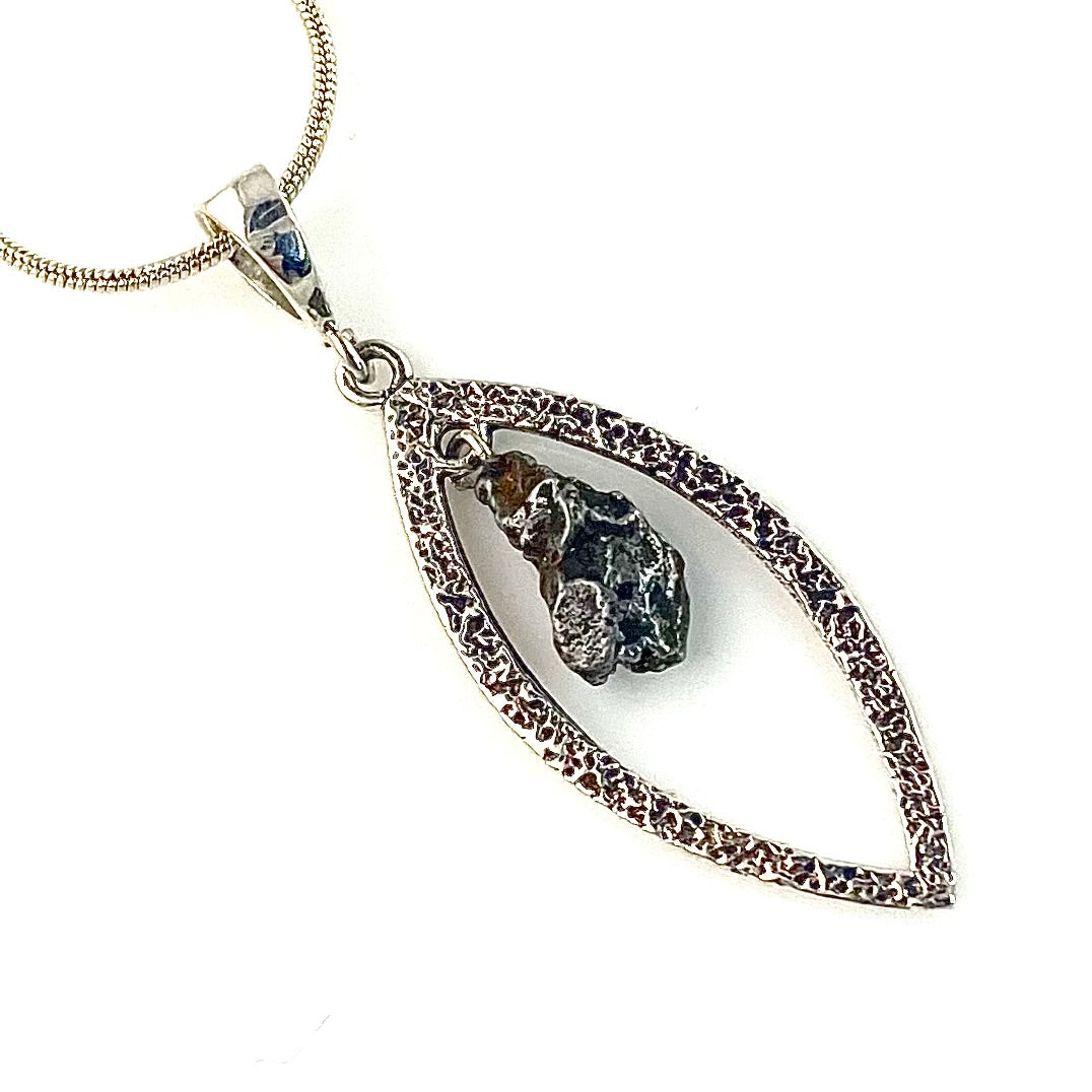 Campo de Cielo Meteorite Sterling Silver Astroid Pendant - Keja Designs Jewelry