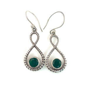 Emerald Sterling Silver Infinity Earrings - Keja Designs Jewelry