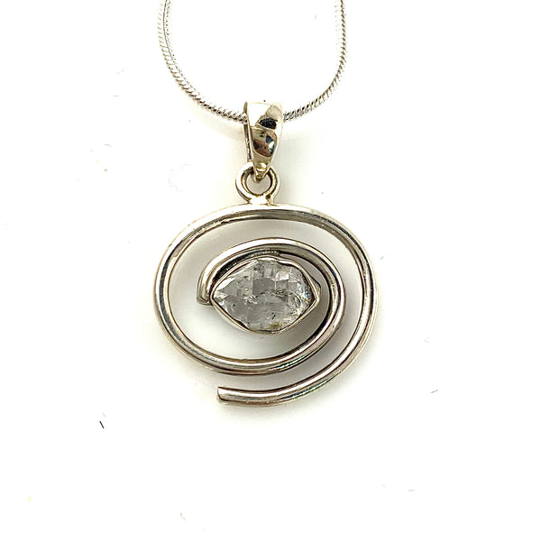 Herkimer Diamond Sterling Silver Solstice Pendant - Keja Designs Jewelry