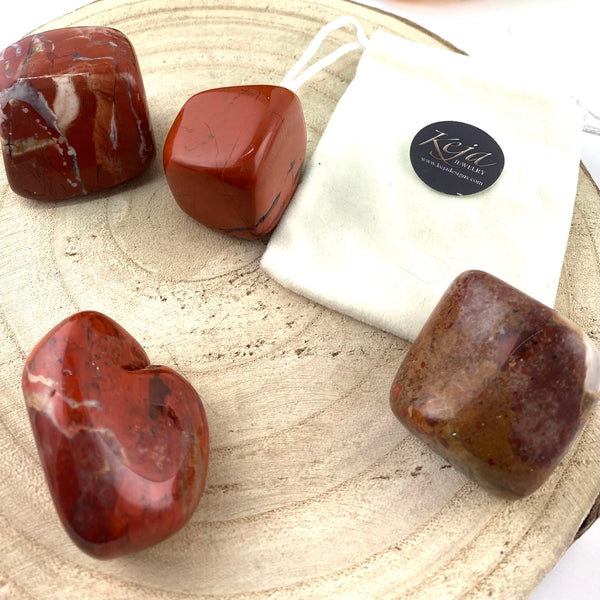 Red Jasper Polished Chunk Stones, Choose Quantity, Polished Red Jasper for Décor or Crystal Grids - Keja Designs Jewelry