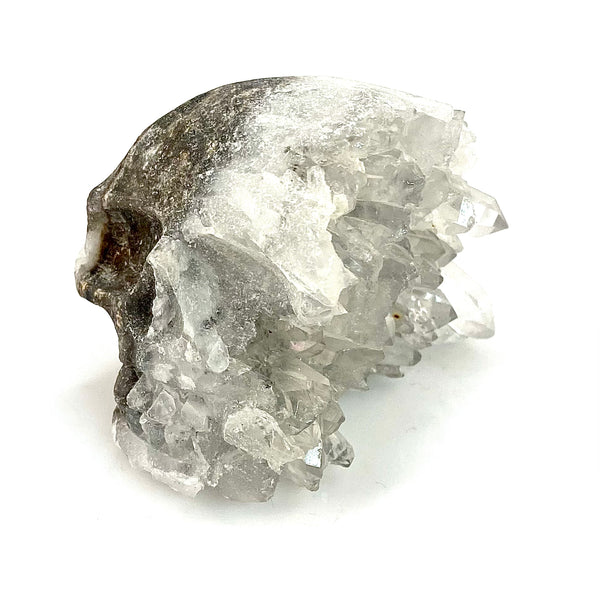 Clear Quartz “Mind Blown” Carved Skull for Decor and Ambiance - Keja Designs Jewelry