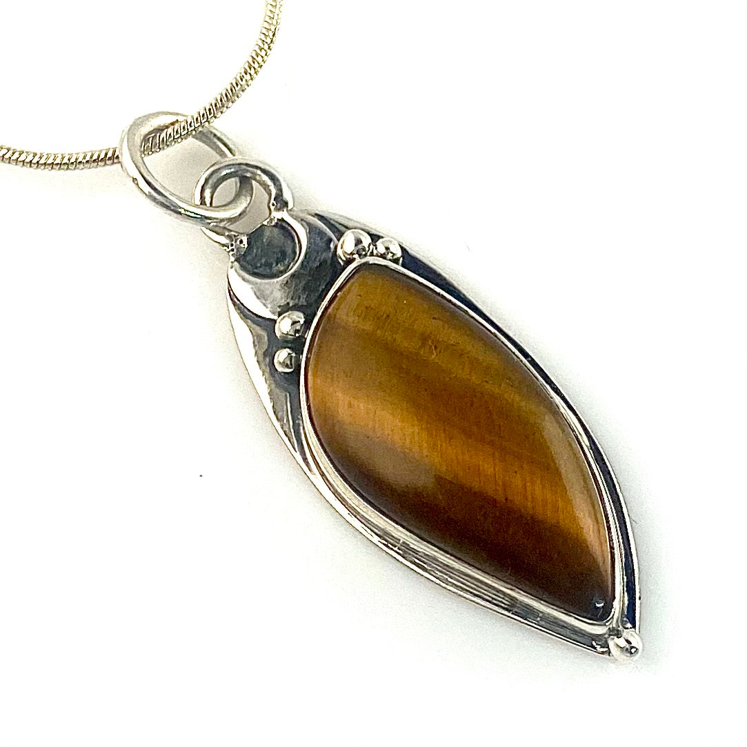 Tiger's Eye Sterling Silver Pendant - Keja Designs Jewelry