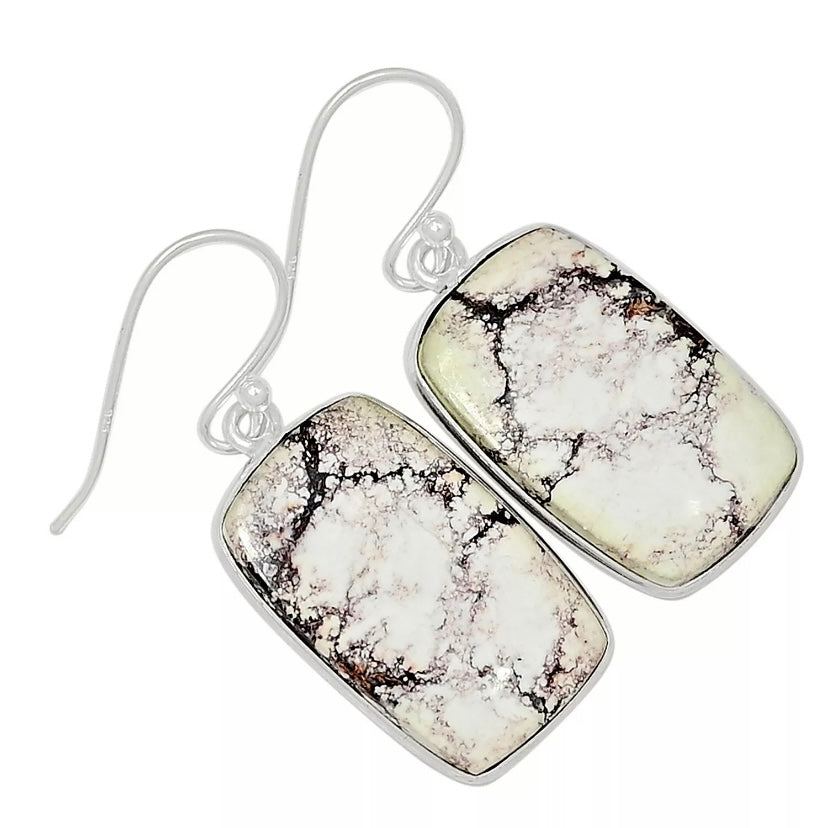 Wild Horse Jasper Rectangular Sterling Silver Earrings - Keja Designs Jewelry