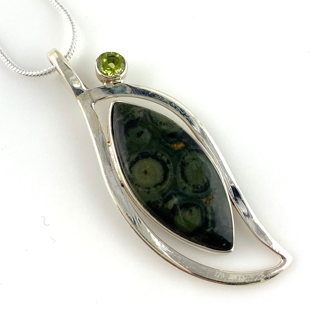 Galaxy Star Jasper Sterling Silver Blooming Jewel Pendant - Keja Designs Jewelry