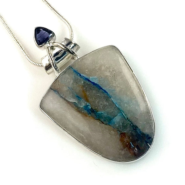 Quantum Quattro & Iolite Sterling Silver Pendant - Keja Designs Jewelry